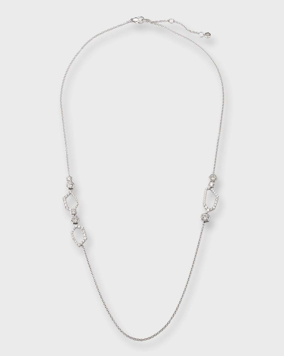 18k White Gold 7 Luminous Diamond Necklace