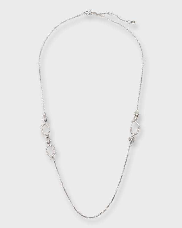18k White Gold 7 Luminous Diamond Necklace