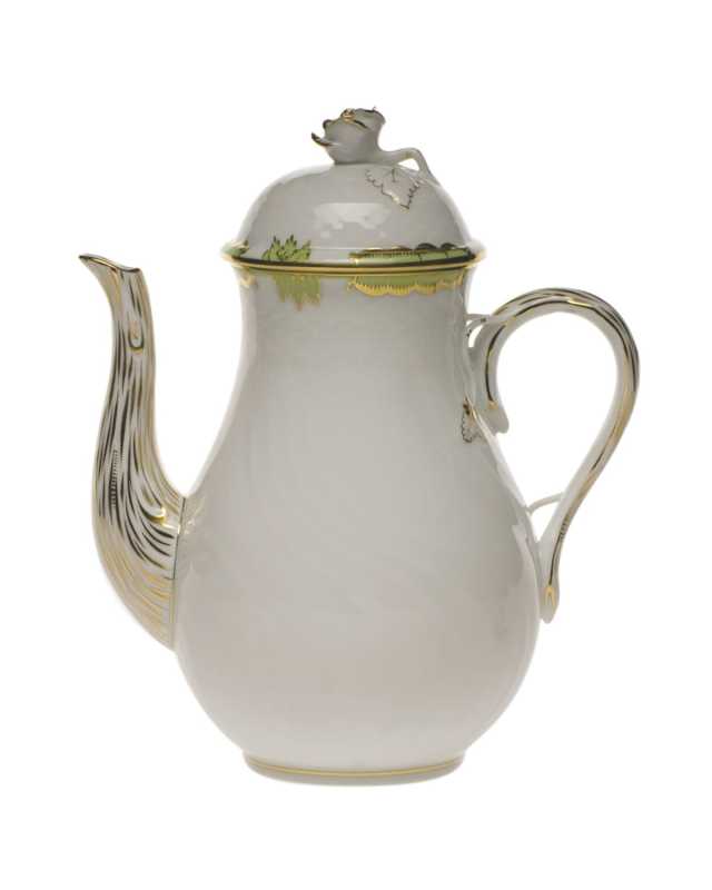 Princess Victoria Green Coffee Pot with Rose