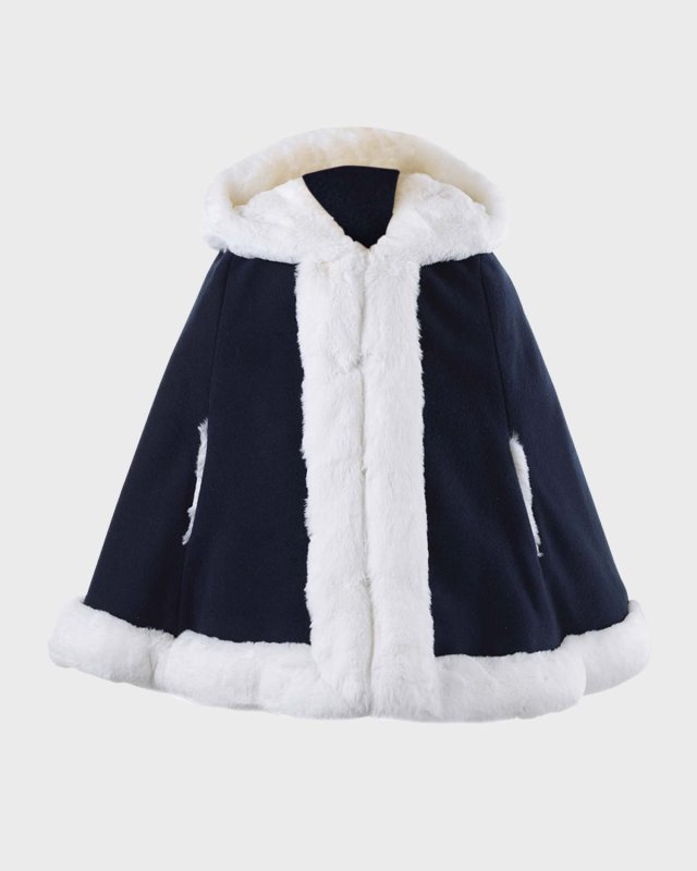 Girl's Cape W/ Faux Fur Trim, Size 2-10