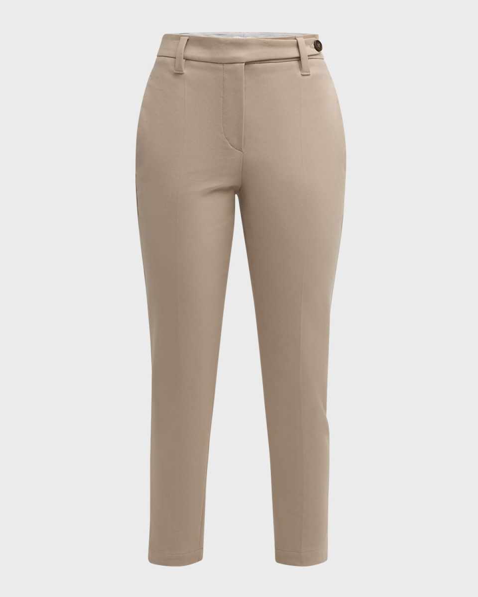 Mid-Rise Cotton Twill Boy-Fit Ankle Cigarette Pants