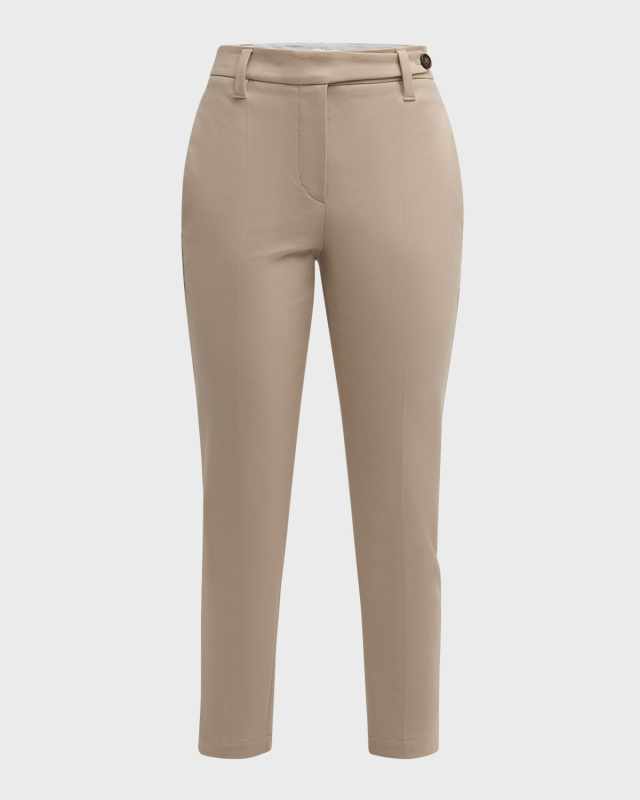 Mid-Rise Cotton Twill Boy-Fit Ankle Cigarette Pants