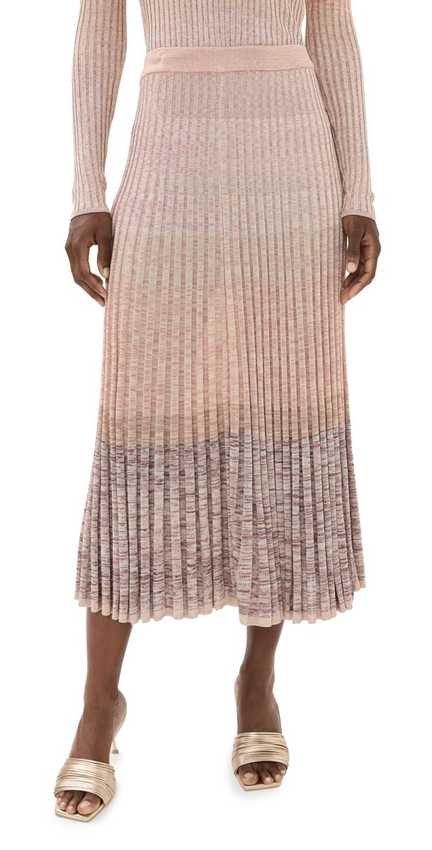 Zimmermann Story 1 Mouline Midi Skirt Pink Multi
