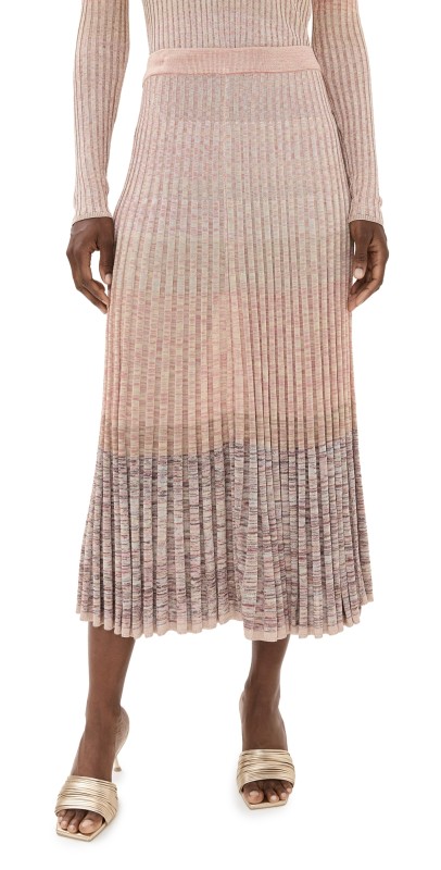 Zimmermann Story 1 Mouline Midi Skirt Pink Multi