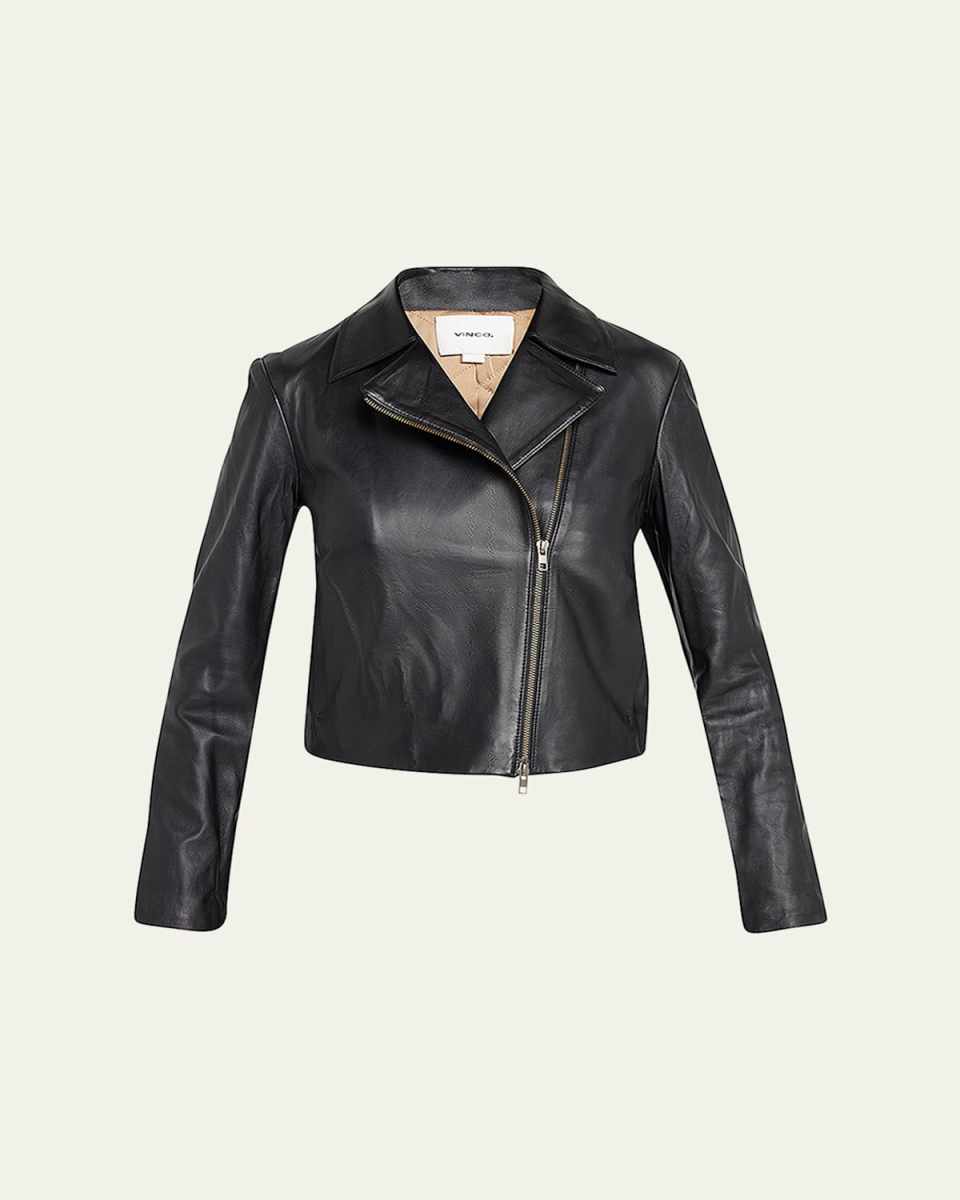Leather Zip-Front Jacket