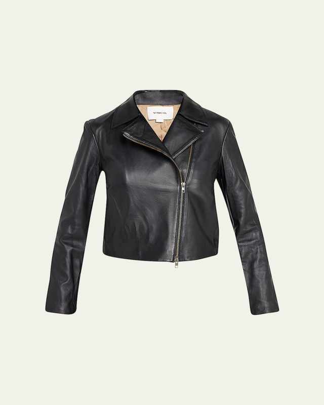 Leather Zip-Front Jacket