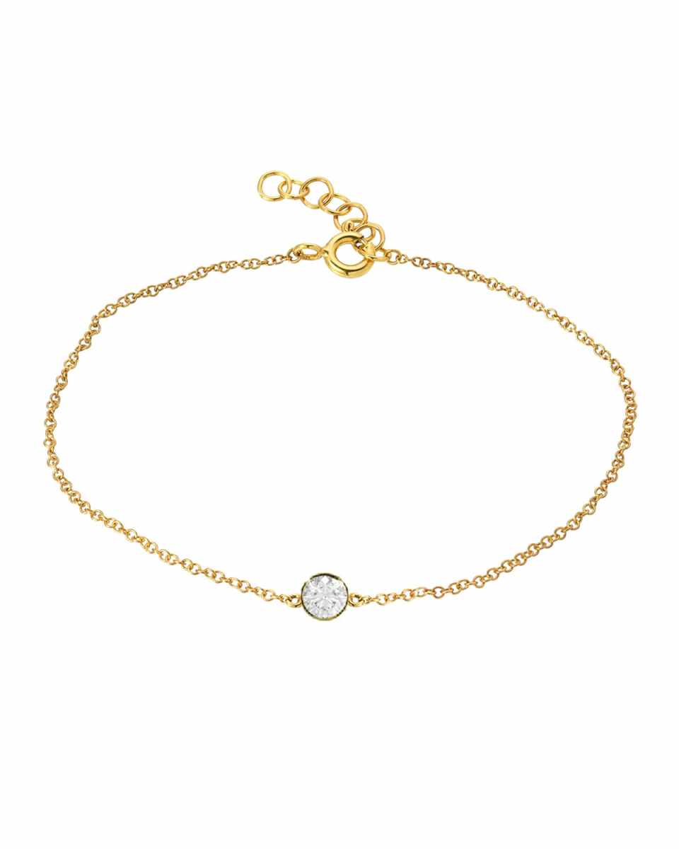 14K Gold Diamond Bezel Bracelet