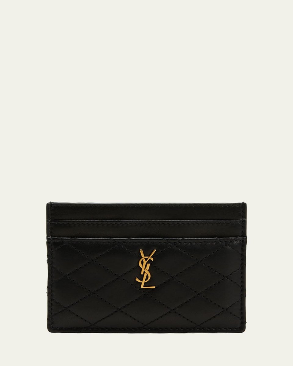 Gaby YSL Card Case in Quilted Leather