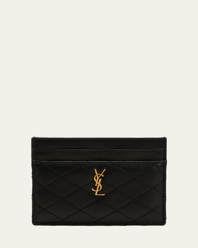 Gaby YSL Card Case in Quilted Leather