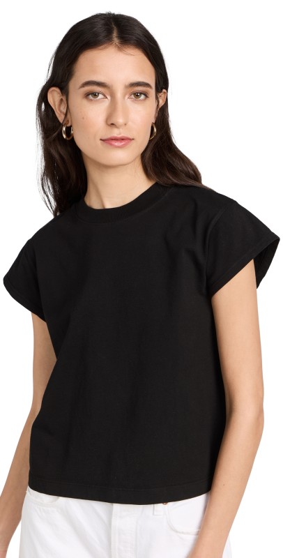 AGOLDE Bryce Cap Sleeve T-Shirt White