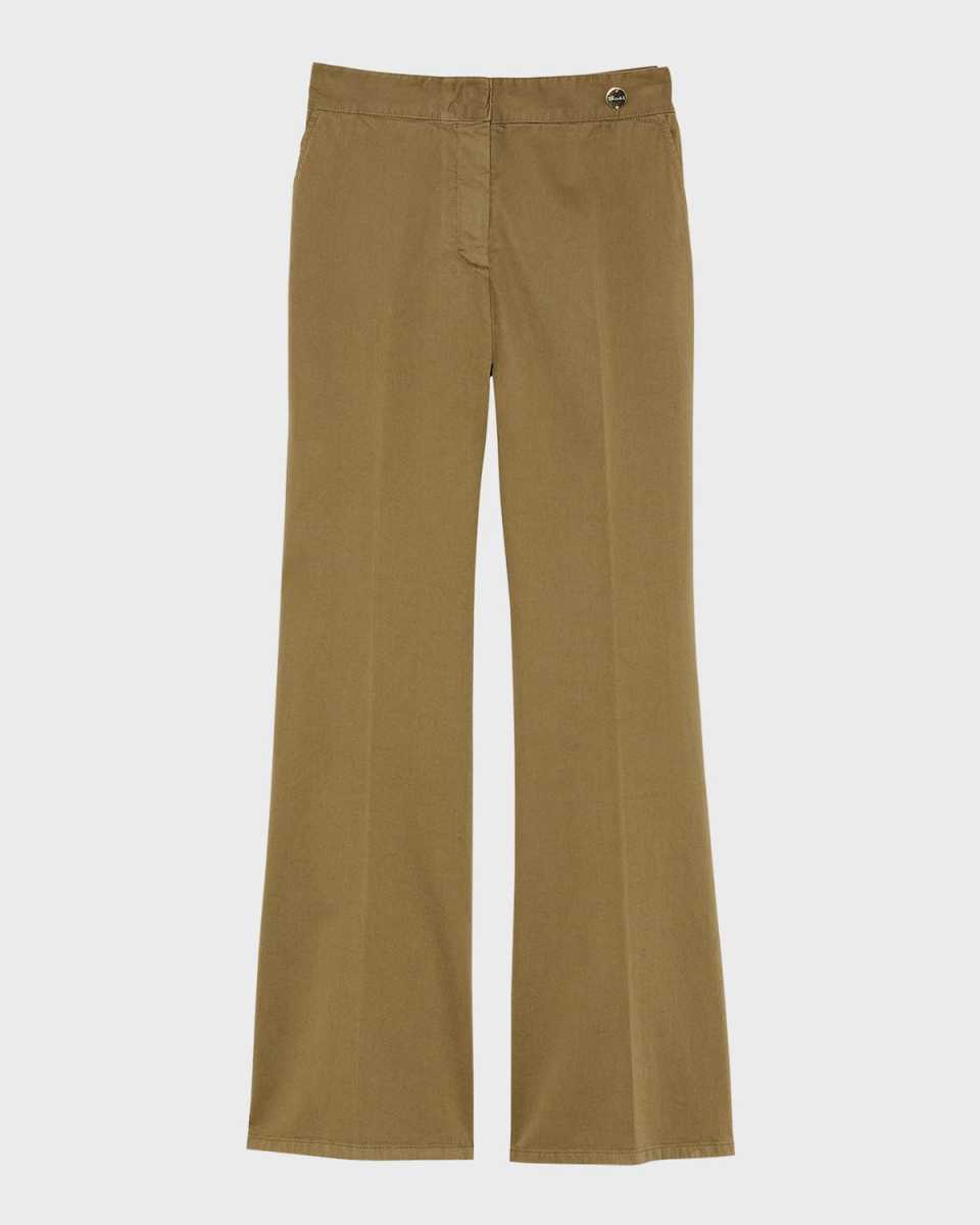Sofia Cropped Side-Slit Stretch Twill Pants