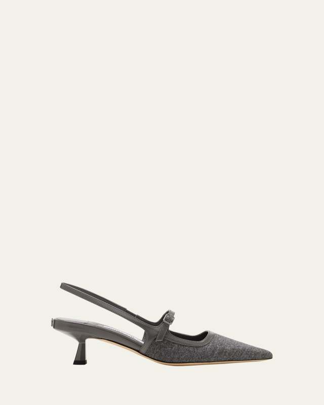 Didi Cotton Mary Jane Slingback Pumps
