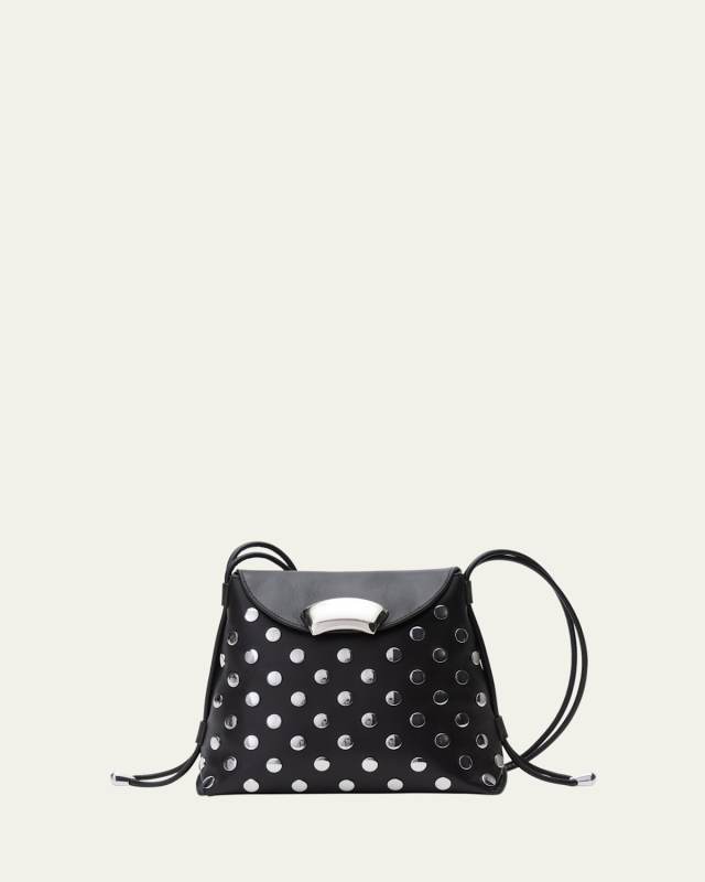 ID Petite Studded Leather Shoulder Bag