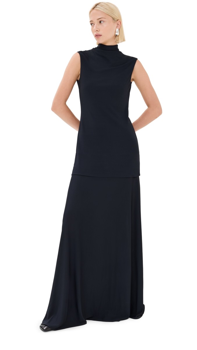 Jil Sander High Neck Dress Navy