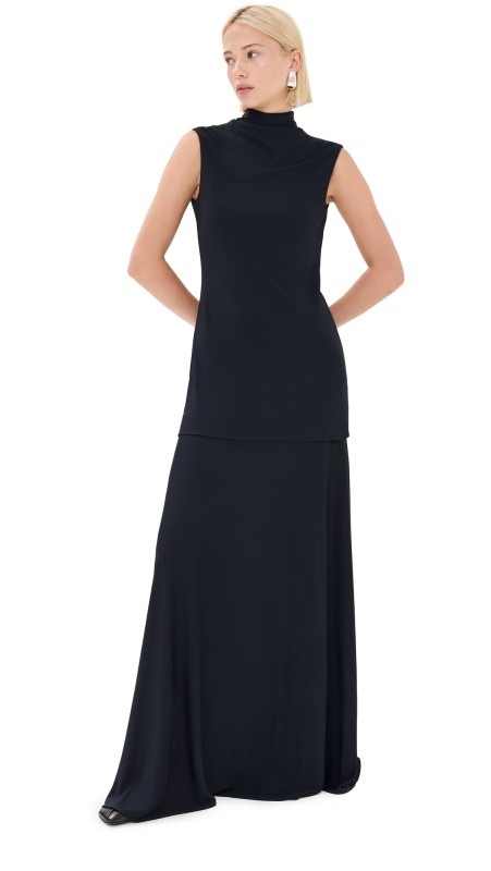 Jil Sander High Neck Dress Navy
