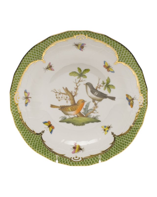 Rothschild Bird Green Motif 05 Dessert Plate
