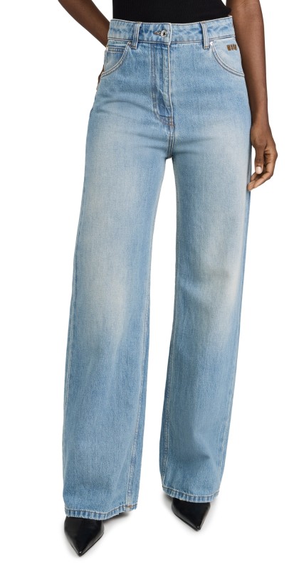 MSGM Wide Leg Jeans Light Blue