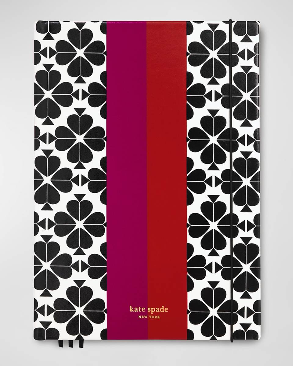 Take Note XL Notebook, Black Spade Flower