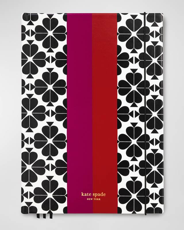 Take Note XL Notebook, Black Spade Flower