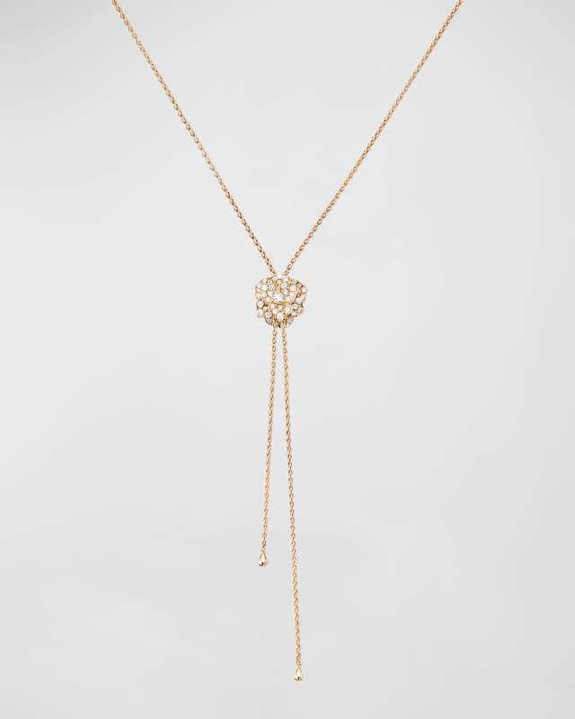 Rose 18K Rose Gold Lariat Diamond Necklace
