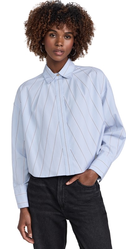 rag & bone Martha Poplin Shirt Ltblue Str