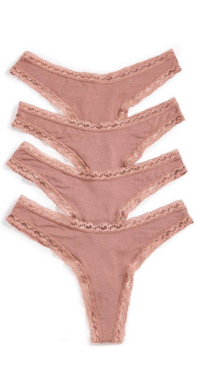 Stripe & Stare Mocha Thong 4-Pack Box Mocha