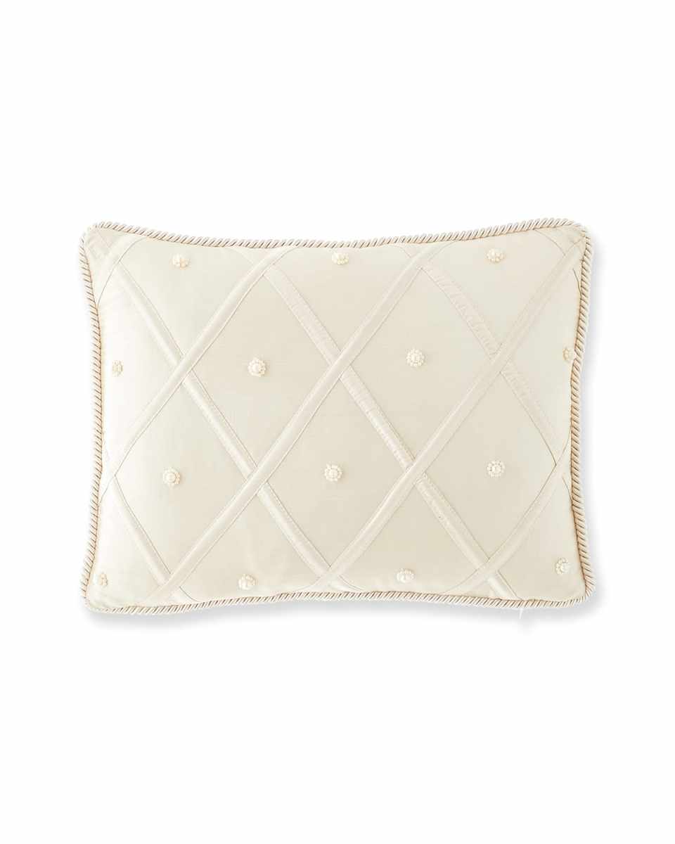 Lattice Cord-Trimmed Pillow, 12" x 16"