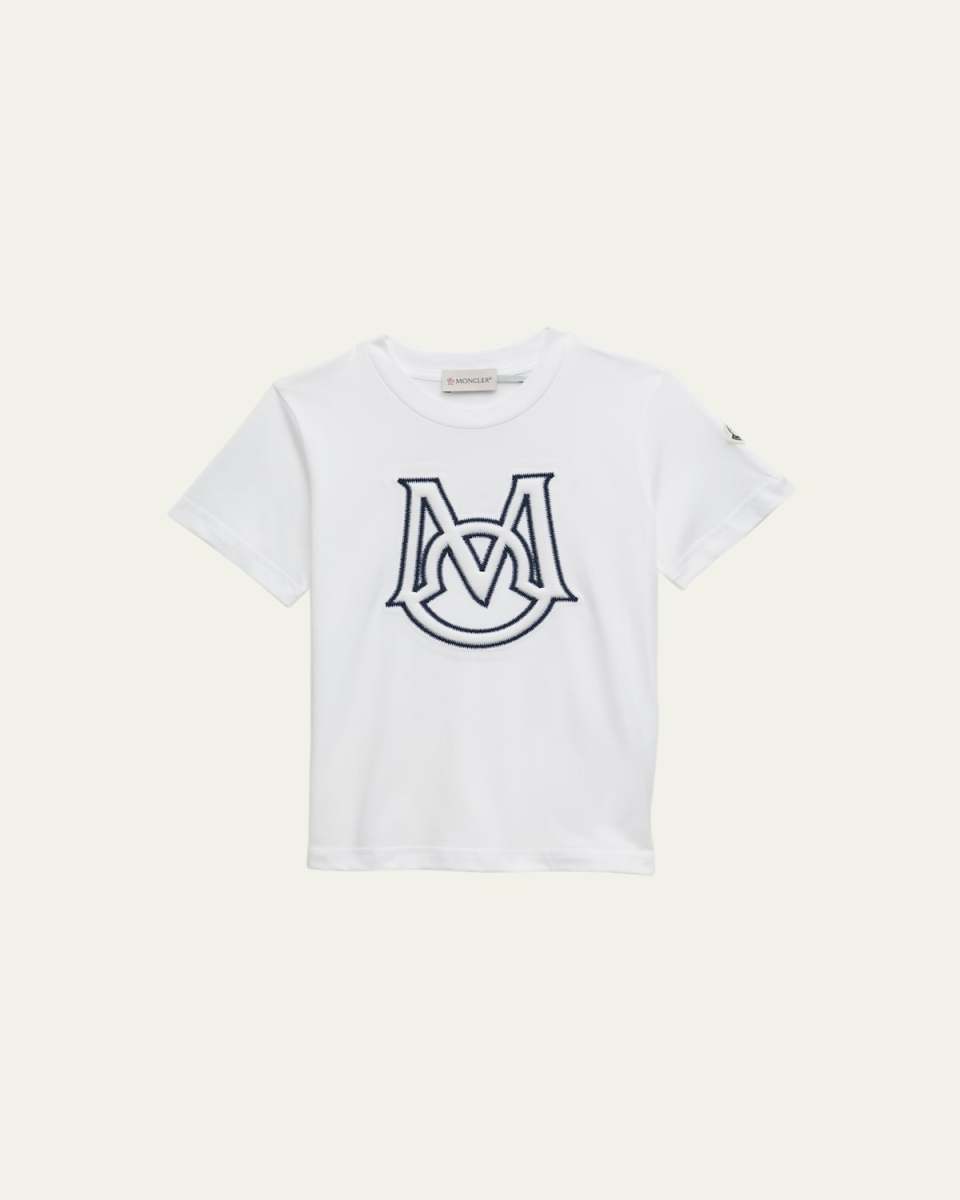 Boy's Embroidered Monogram T-Shirt, Size 4-1