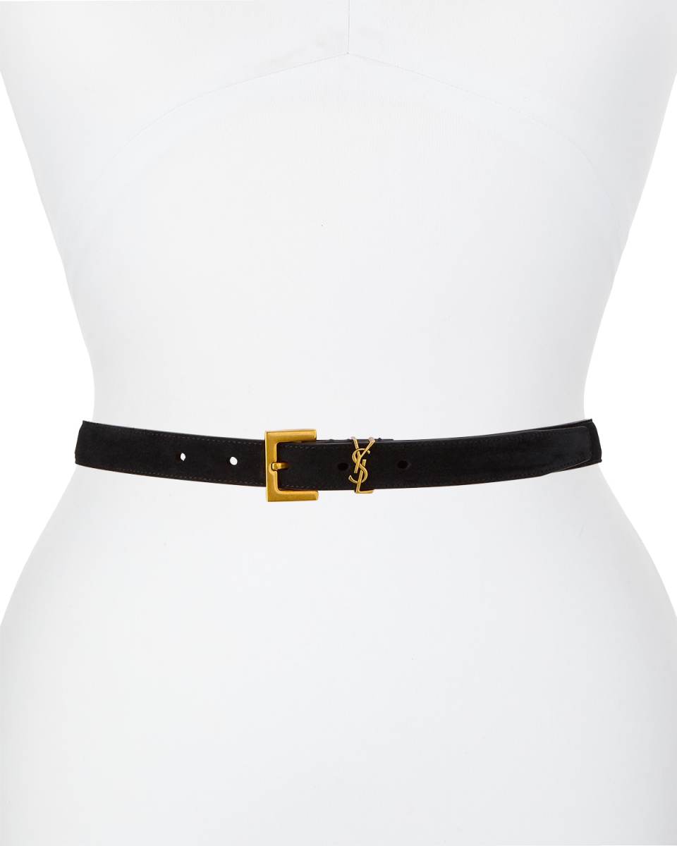 YSL Monogram Suede Belt