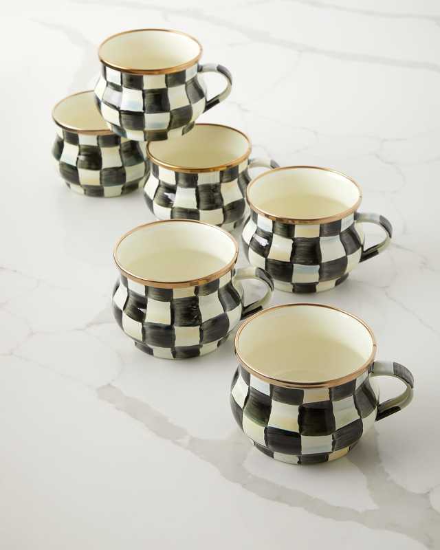 Courtly Check 10-oz. Enamel Teacup