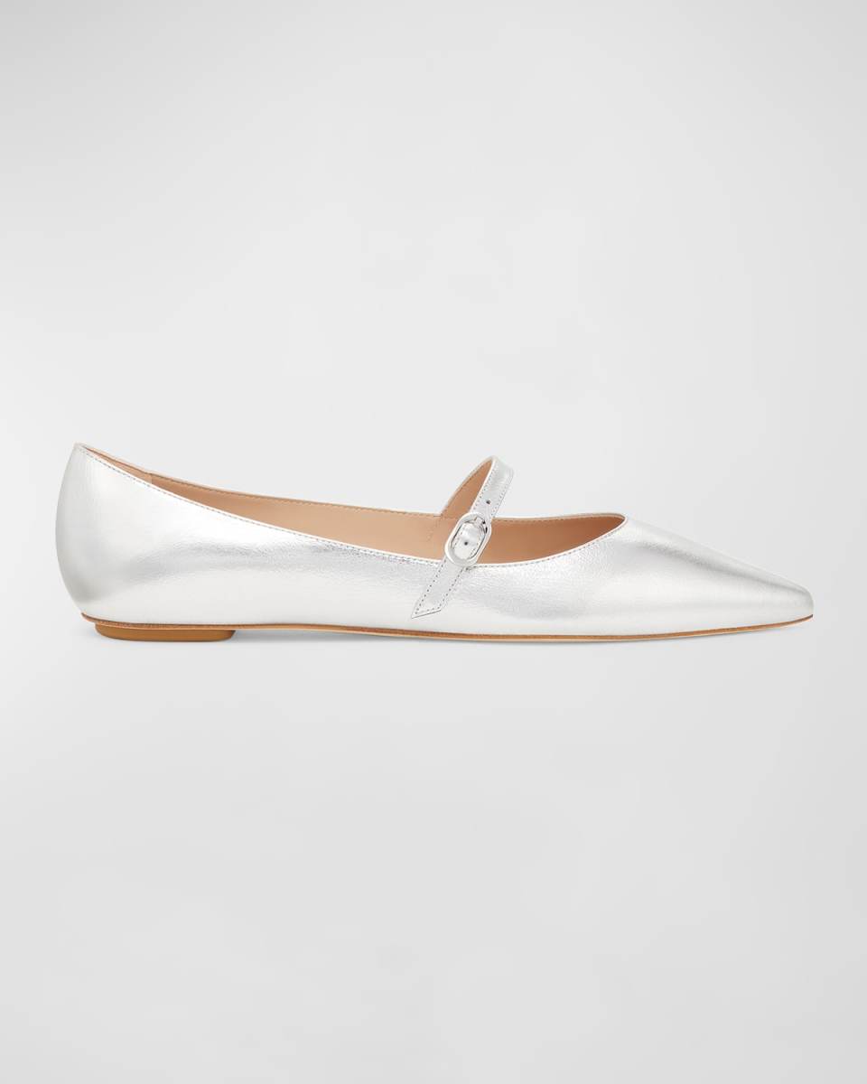 Emilia Metallic Mary Jane Ballerina Flats