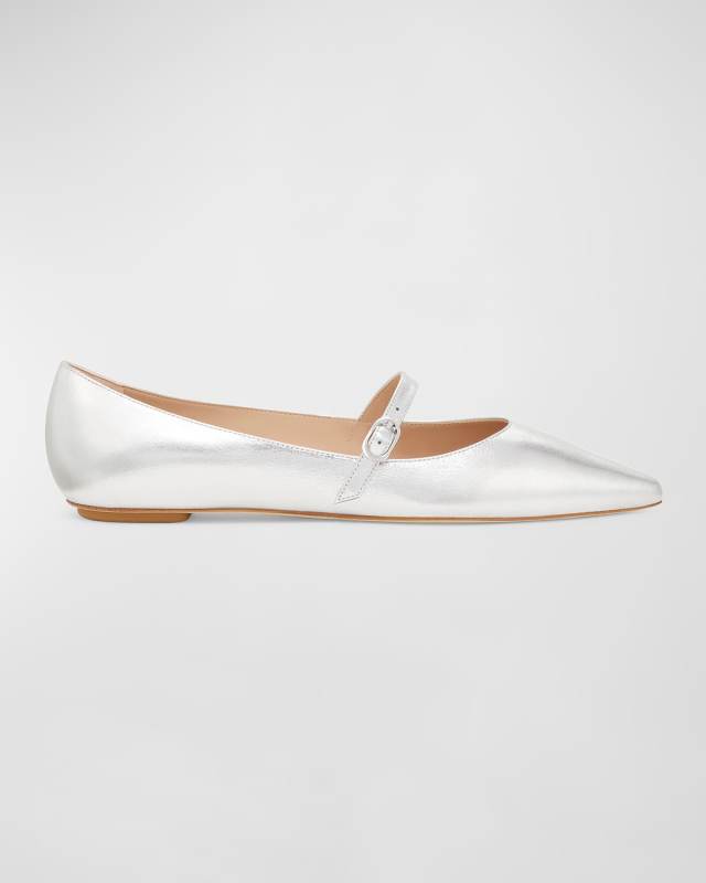 Emilia Metallic Mary Jane Ballerina Flats