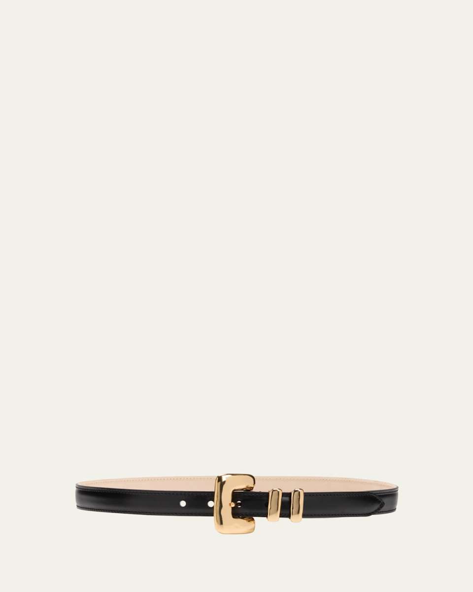 Tetra Buckle Leather Belt