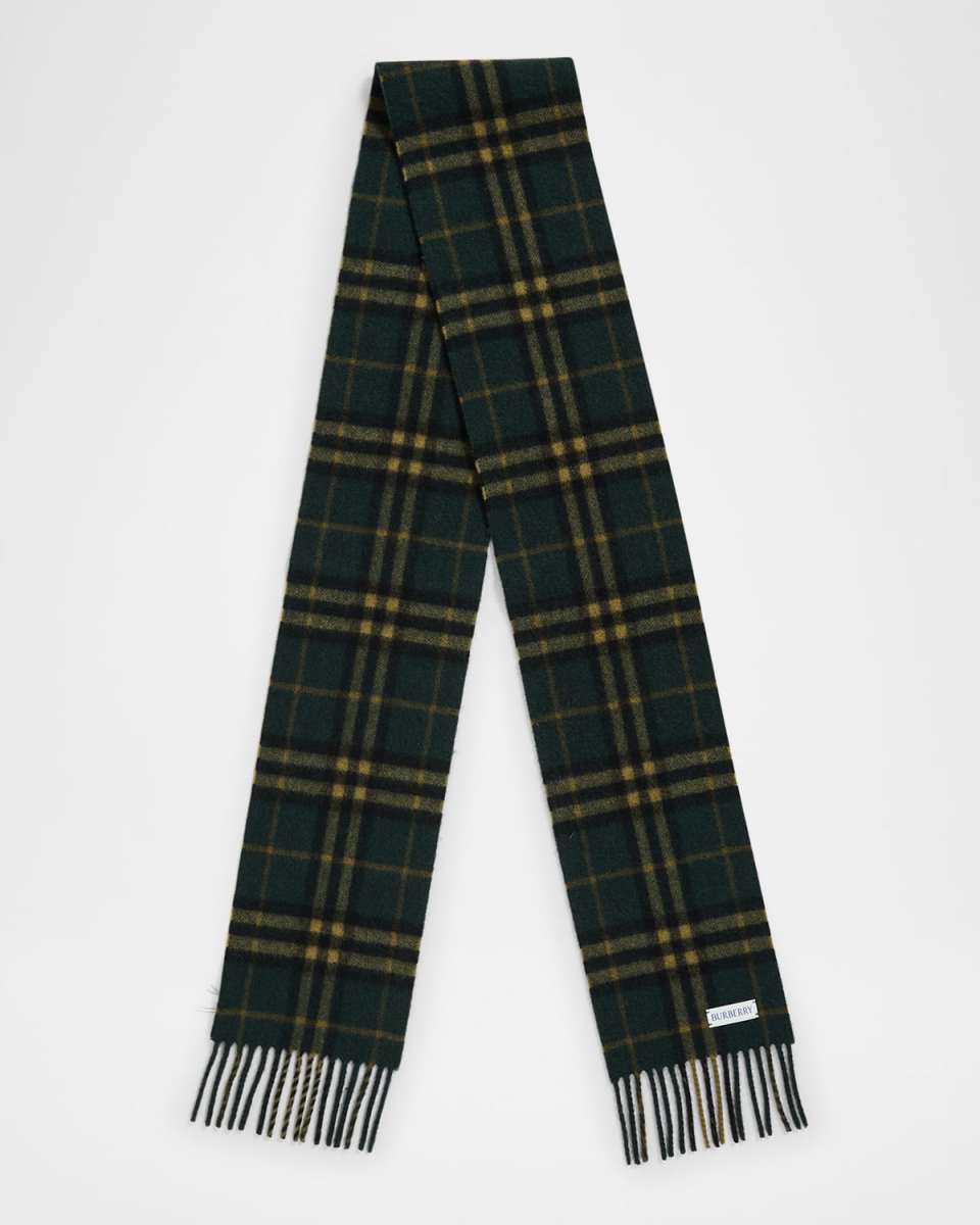 Men's Cashmere Medium Check Scarf