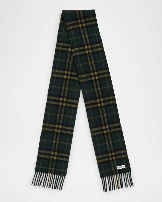 Men's Cashmere Medium Check Scarf