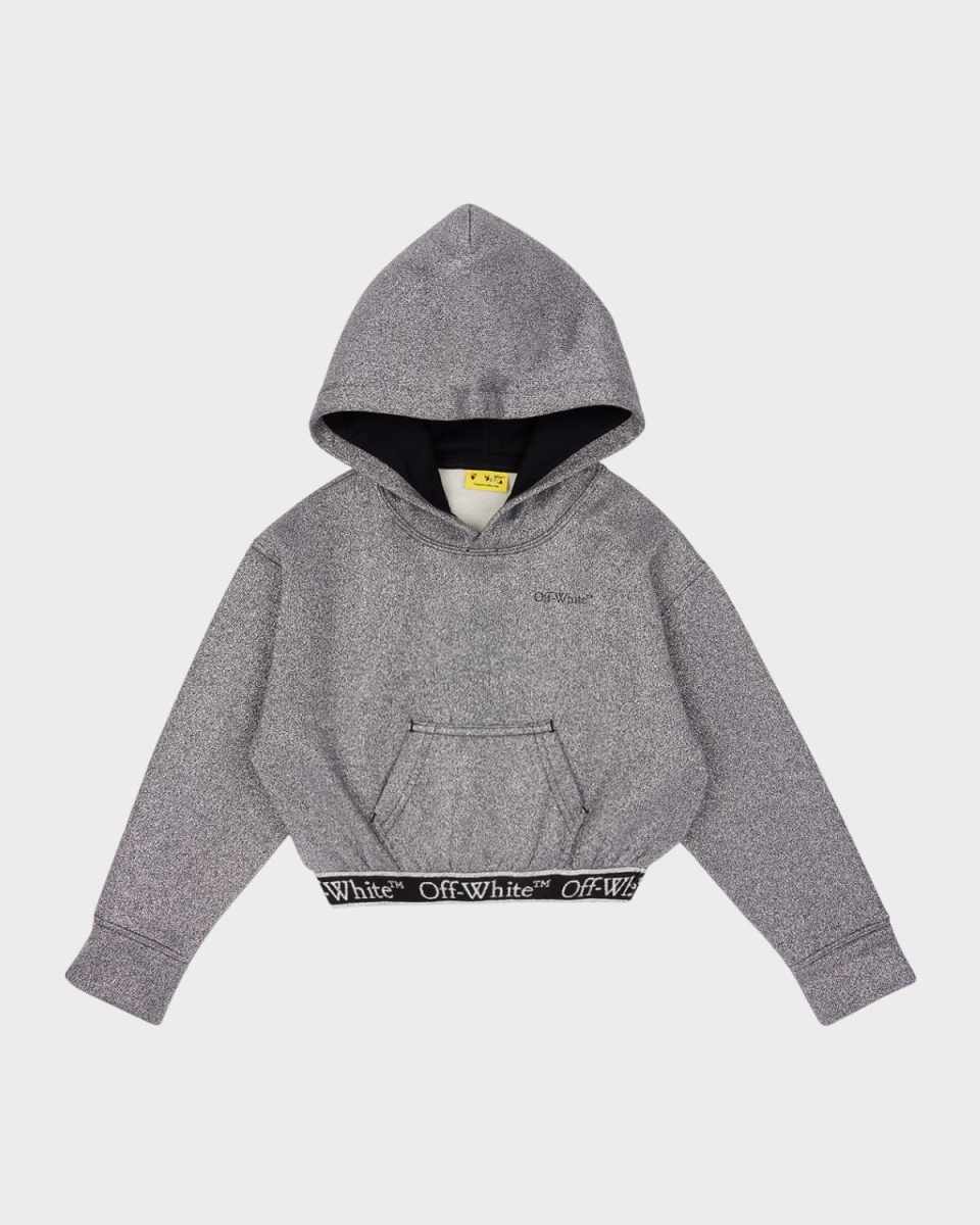 Girl's Bookish Logo Tape Cropped Hoodie, Size