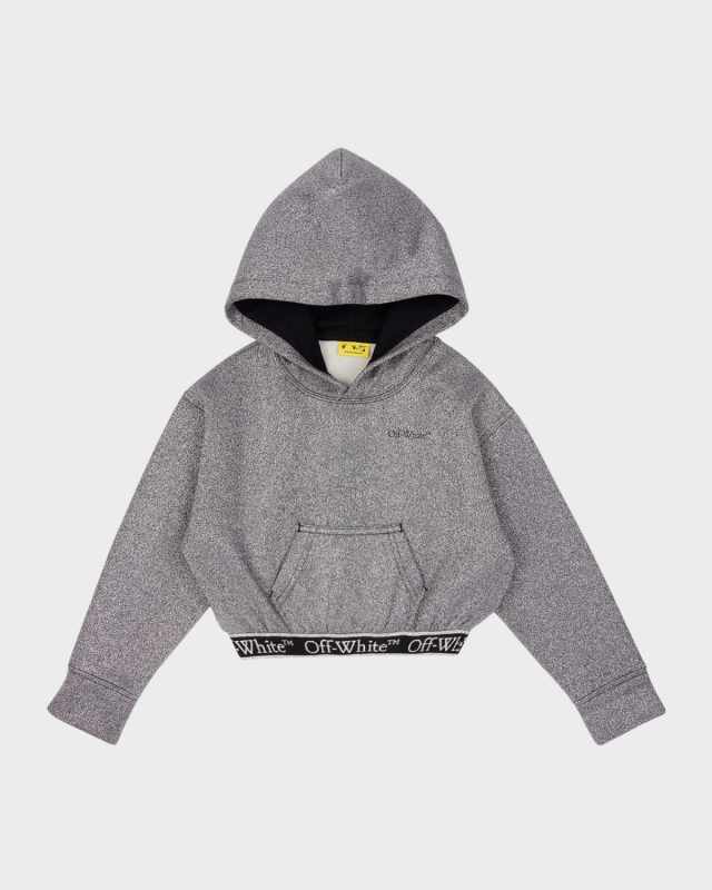 Girl's Bookish Logo Tape Cropped Hoodie, Size