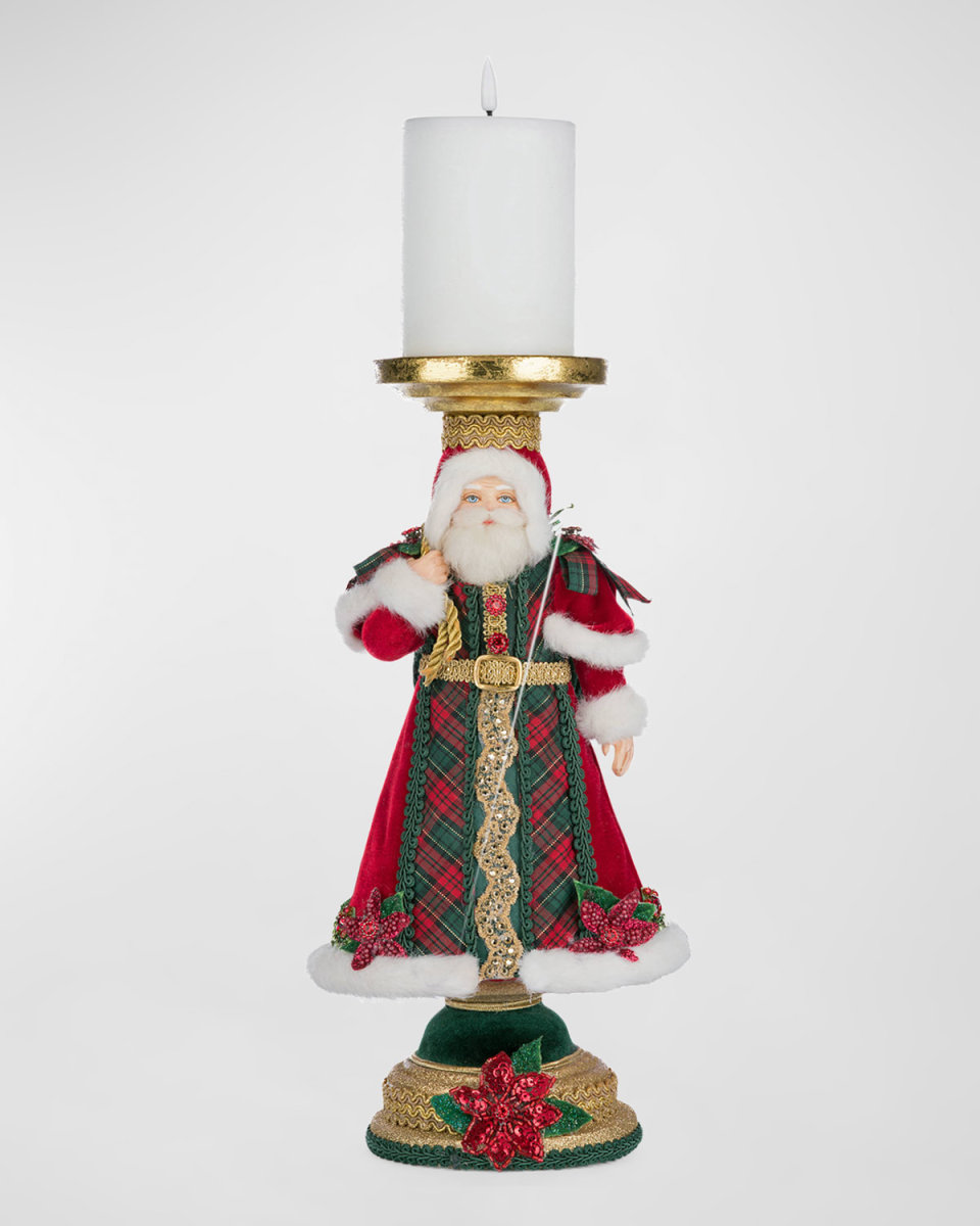 Holiday Magic Santa Candlestick