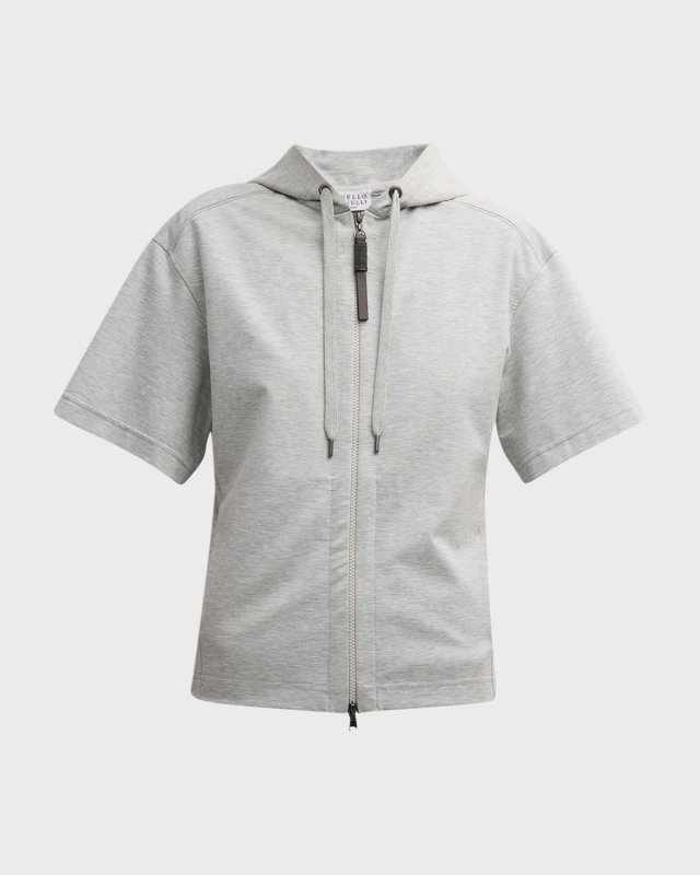 Cotton Monili Zip-Up Hoodi