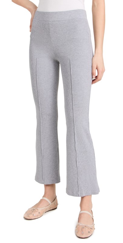 DONNI. Rib Kick Flare Trousers Heather Grey