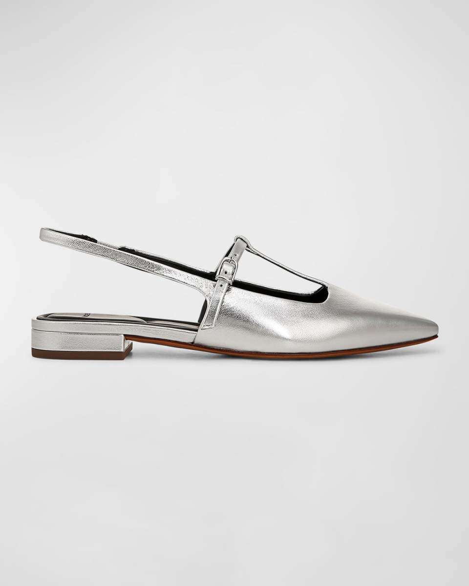 Iliana Metallic T-Strap Ballerina Flats