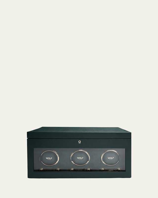 British Racing Triple Watch Winder with Storage