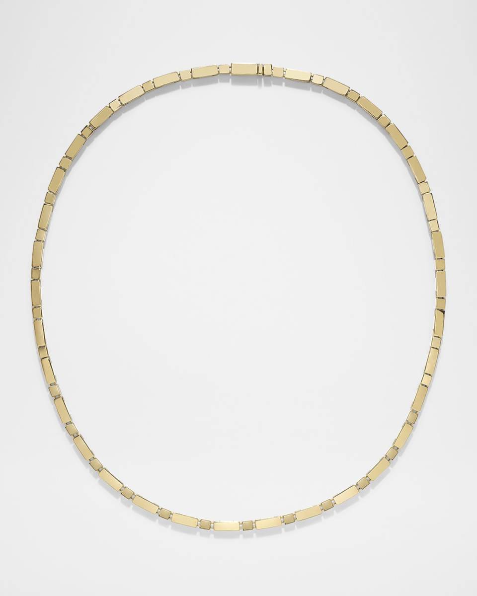 18K Yellow Gold Bare Bar Tennis Necklace