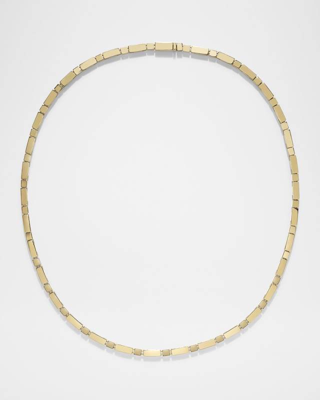 18K Yellow Gold Bare Bar Tennis Necklace