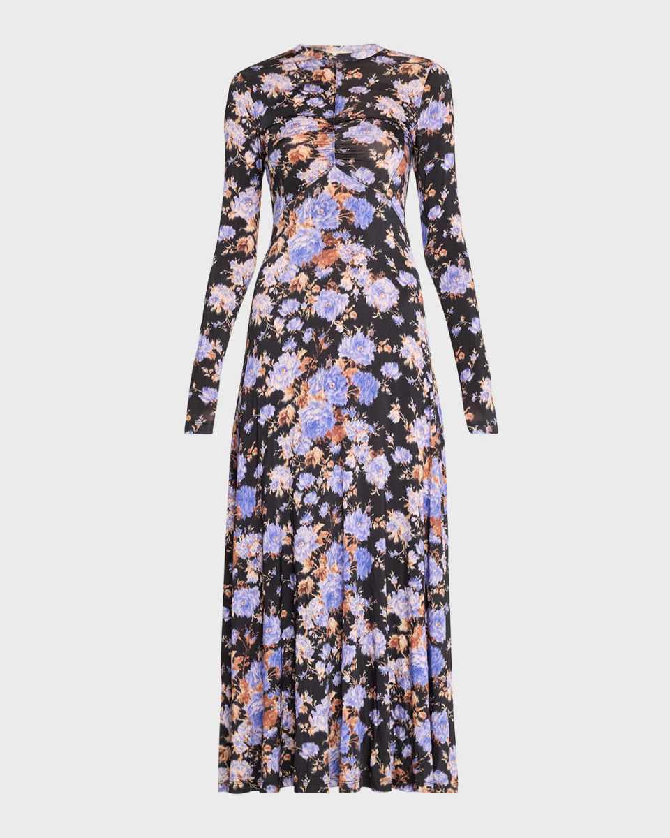 Naia Printed Jersey Long-Sleeve Maxi Dress