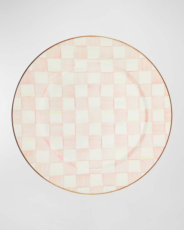 Rosy Check Enamel Serving Platter