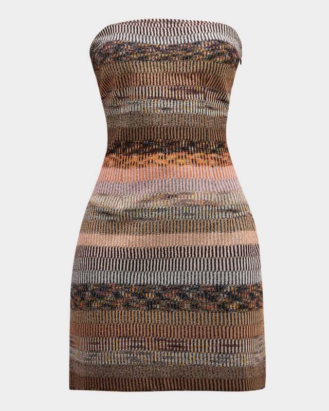 Strapless Metallic Mini Dress
