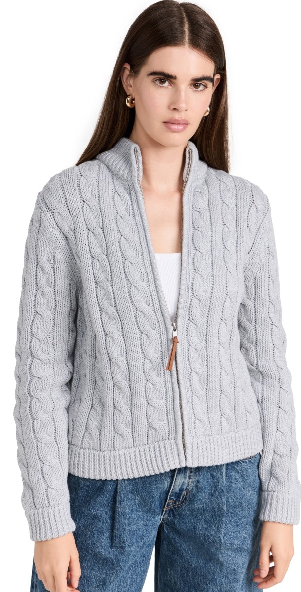Wyeth Maisie Cable Cardigan Heather Grey