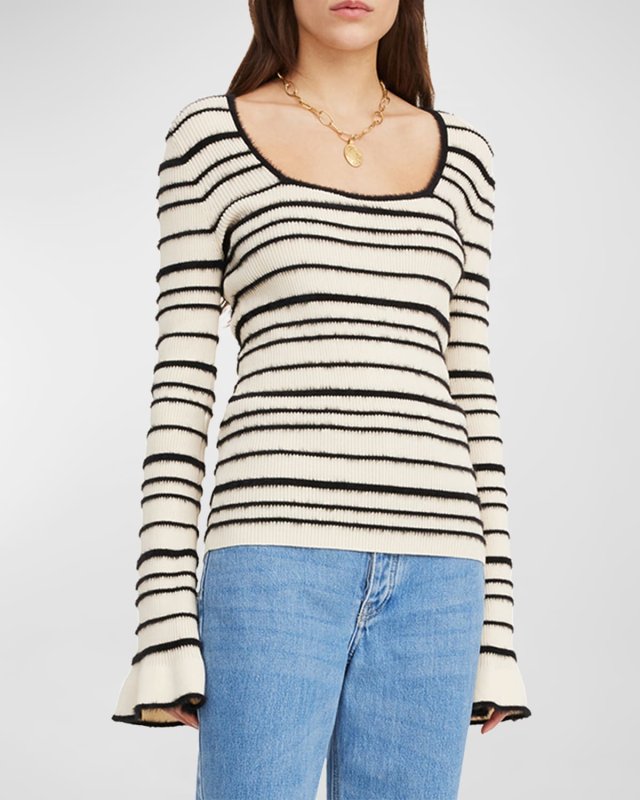 Morila Ribbed Striped Scoop-Neck Sweat