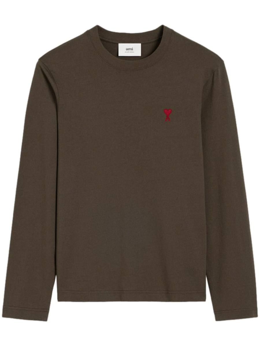 embroidered logo organic cotton longsleeved shirt